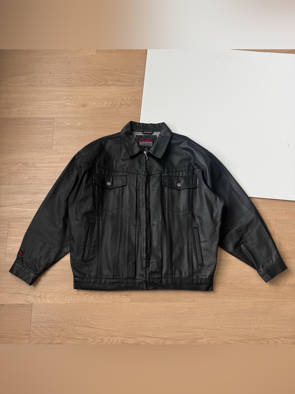 Vintage Y2K FUBU Trucker Jacket XXL Zip Up Streetwear Grey Denim